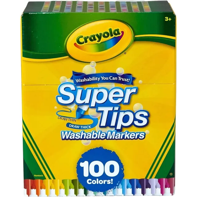 Marcadores Súper Tips 100 Piezas Lavables Crayola