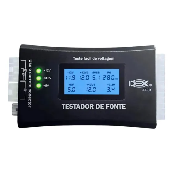 Testador Fonte Atx Visor Digital Lcd Sata Ide 20/24 Pinos