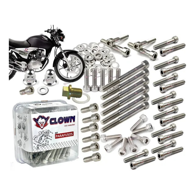 Clown Allen Inox Kit 51 Parafusos Motor Titan Cg150 2003-16 O Mais Completo Do Mercado