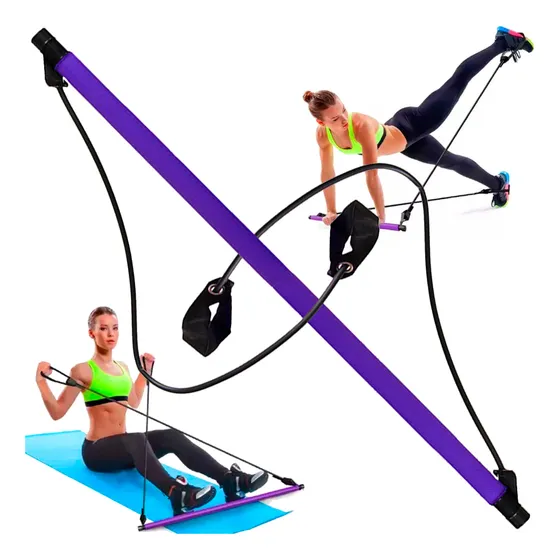 Barra Bastão Pilates Ginástica Funcional Elástico Yoga 