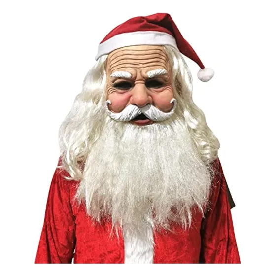 Máscara Vieja De Barba Blanca De Navidad, Santa