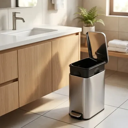 Lixeira De Inox Linea Retangular Multiuso - 5 Litros
