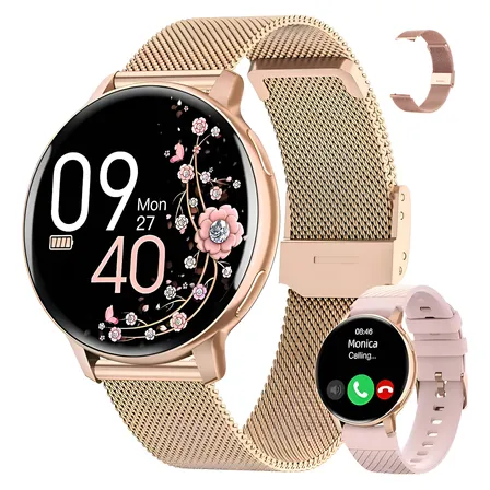 Relógio Smartwatch Relógios Inteligentes Bluetooth Calling Ouro Ouro Ouro Ouro