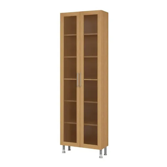 Paneleiro Ditália Aspen 2 Portas De Vidro Carvalho Cd-308