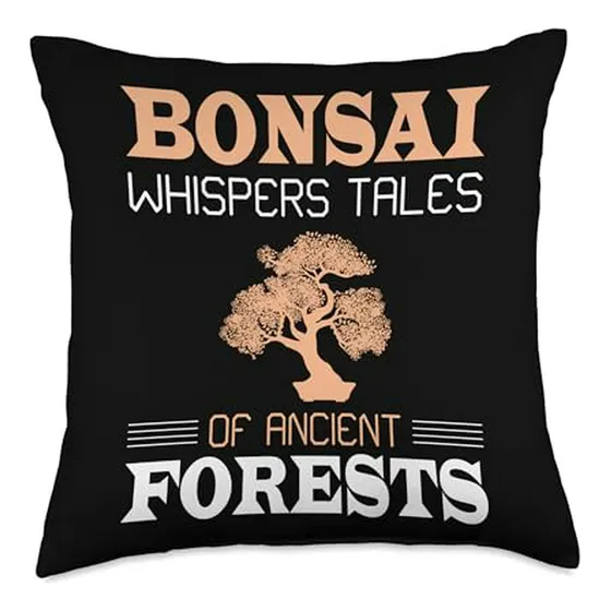 Bolsita De Bonsai: Almohada Con Diseño De Bosques Antiguos