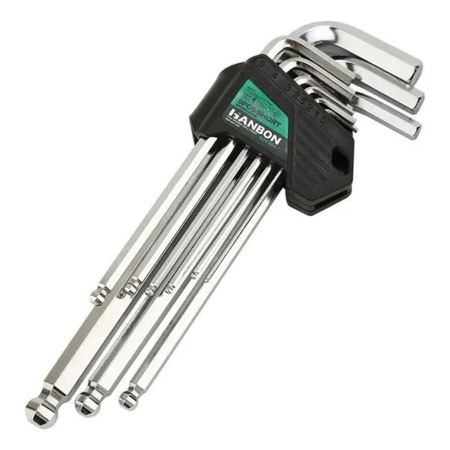 Juego Llaves Bristol X9 Marca Hanbon Set Allen Hexagonales Múltiples Usos Precisión Tuercas Tornillos Profesional Aficionado Portàtil Duradero Organizador Obra Electricidad Ebanistería