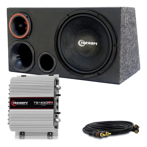 Caixa Trio Som Sub Taramps 12 Pol 300wrms + Modulo Taramps