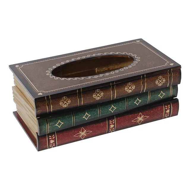 Elegante Servilletero Antiguo Libro Novedoso Soporte Caja De