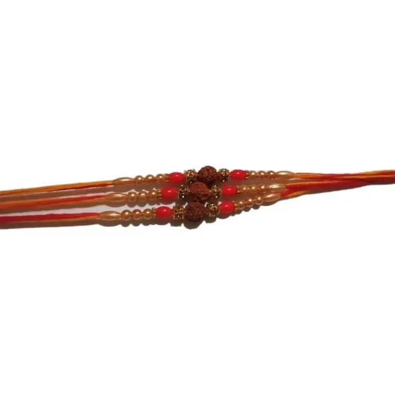 3 Pulsera Hilo Rakhi Individual Anillo Dorado Baya