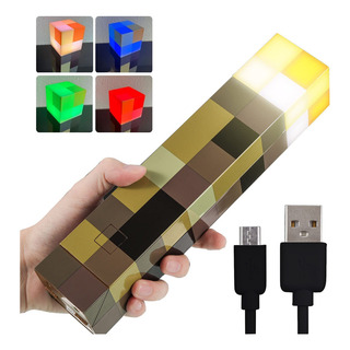 Lámpara Antorcha Minecraft Brownstone Luz Nocturna Led De S Estructura Marrón Y Amarillo Lámpara Antorcha Minecraft Brownstone Luz Nocturna Led De S Estructura Marrón Y Amarillo