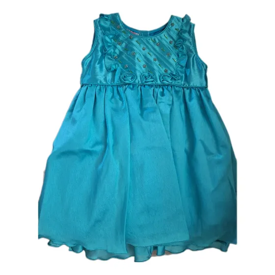 Vestido Niña Talla 4 De Fiesta, Aguamarina, Precioso! Lindo!