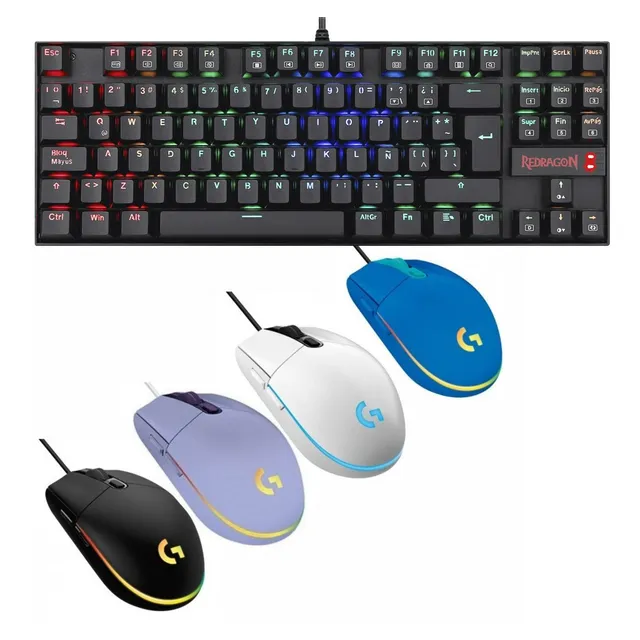 Combo Teclado Mecanico Kumara + Mouse Logitech G203 Rgb 