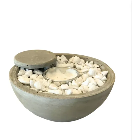 Fogonero De Cemento - Quemador Bioetanol - Piedras De Marmol