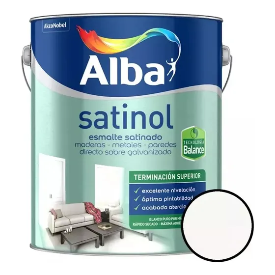 Satinol Esmalte Sintetico Satinado Agua Alba X 1 L