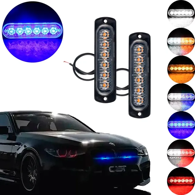 Faro Led Patrulla Escolta Barra Lateral Estrobo Moto Auto
