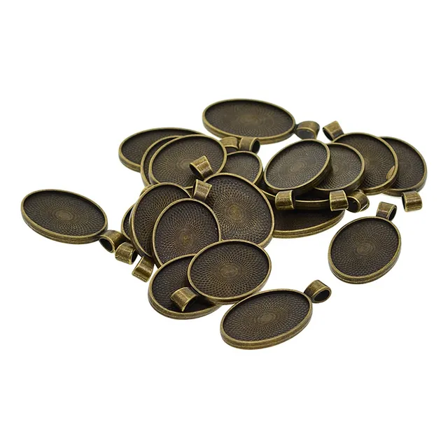 20 Piezas De Aleación En Blanco Oval Camafeo Joyería
