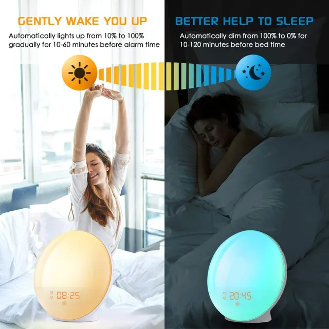 Reloj Despertador Iluminacion Led Programable Simulación