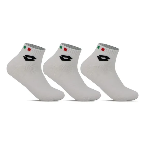 Pack X3 Medias Deportivas Cortas Lotto Blanco 35-38