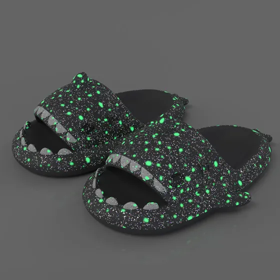 Zapatillas Tiburón Luminoso Antideslizante Unisex Ropa Casa