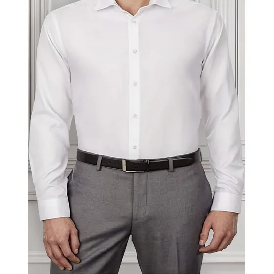 Camisa Cuello Corbata Unisex Manga Larga Dacrón Niños Blanca