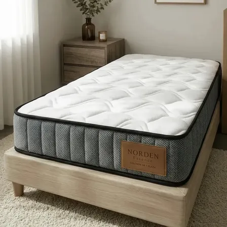 Colchón Norden Essence En Caja 1 Plaza 80x190cm Firme Espuma Premium 28D Alta Densidad