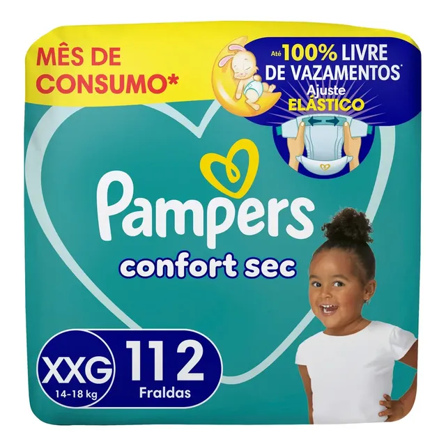 Fralda Pampers Confort Sec Tamanho XXG 112 Unidades