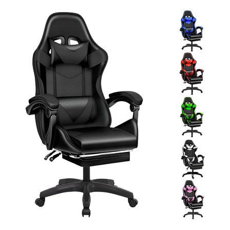 Cadeira De Escritório Led Tools Gamer Ergonômica Preta Com Estofado De Couro Sintético Cadeira De Escritório Led Tools Gamer Ergonômica Preta Com Estofado De Couro Sintético