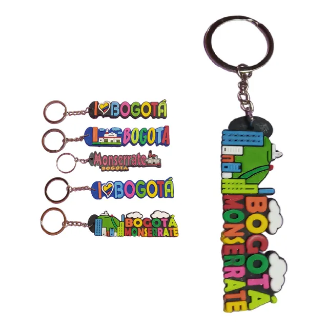 Setx6 Llaveros Pvc Bogotá Colombia Souvenir Regalo Colección