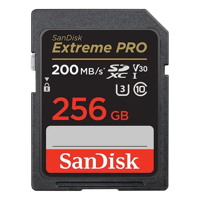 Tarjeta de memoria Sandisk Extreme Pro de 256 GB, tarjeta SD de 200 mb