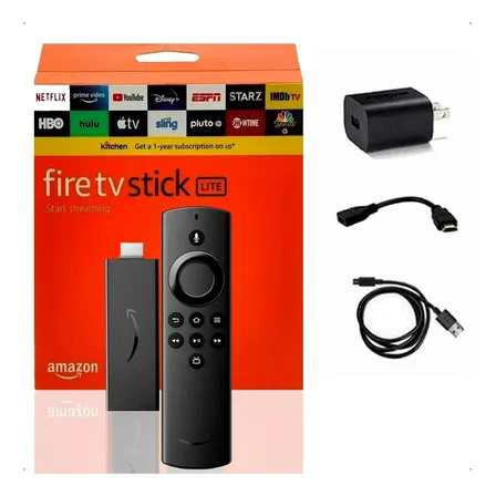 Control de voz Fire Stick Tv Lite, transmisión, Full HD, color negro, tipo control remoto de voz
