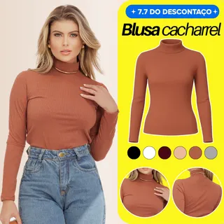Blusa Feminina Segunda Pele Gola Alta Manga Comprida Blusa Feminina Segunda Pele Gola Alta Manga Comprida