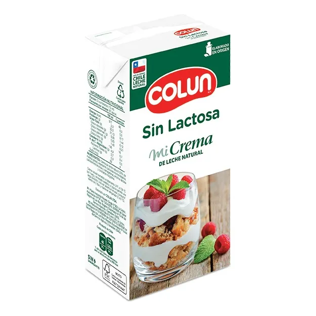 Crema Para Batir Sin Lactosa Colun Larga Vida 1 L