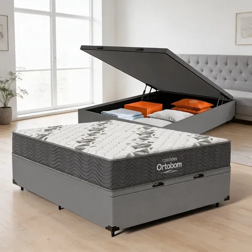 Cama Box Casal Acoplada 188x138x60cm D28 Soft Colchoarte Wt