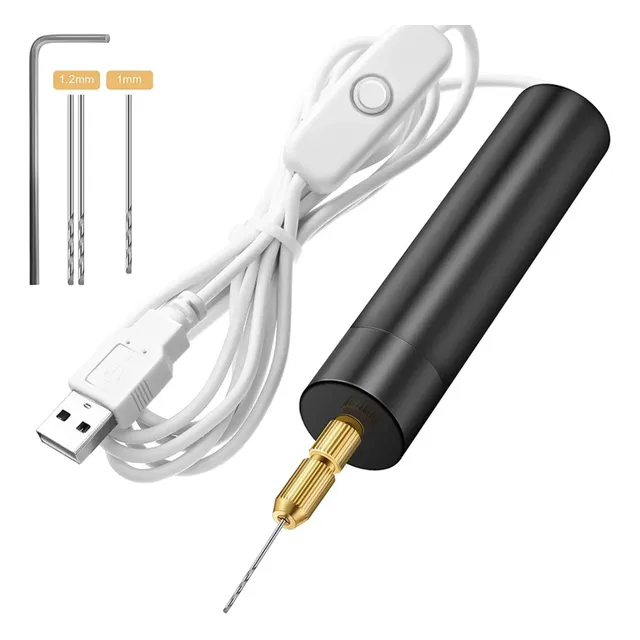 Electrokit Mini Taladro Usb Con Brocas Y Llave Pcb 