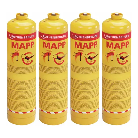 Kit 4 Gás Mapp Pro 360° Cilindro 400g R35539 Rothenberger
