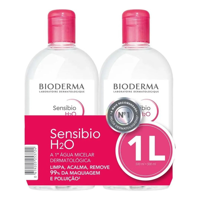 Kit Água Micelar Demaquilante Calmante Bioderma Sensibio H2o 500ml