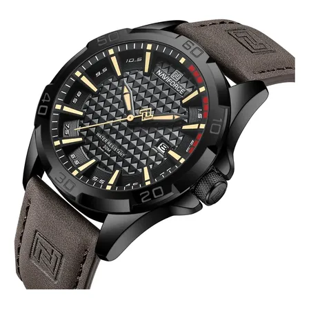 Relógio De Pulso Masculino De Moda Casual, Pulseira De Couro