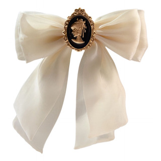 (cp) Broche De Corbatín De Organza Con Cuello Rosa A La Moda (cp) Broche De Corbatín De Organza Con Cuello Rosa A La Moda