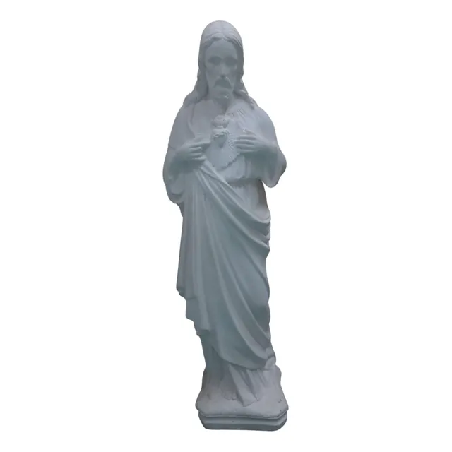 Sagrado Corazón De Jesús, En Cemento, 65 Cm. De Altura