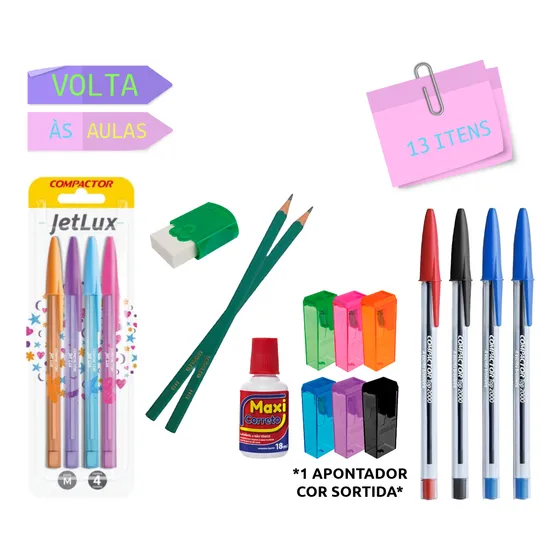 Kit Essencial Volta Às Aulas Escritório Faculdade Papelaria
