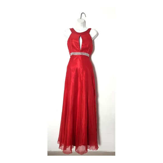 Vestido De Gala Rojo Con Abertura Para Pierna 