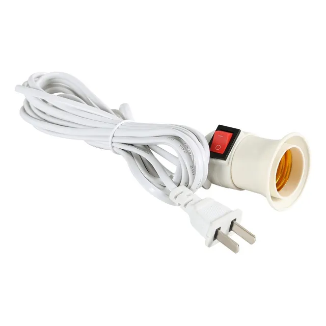 Cable Extensión Lampara Socket Interruptor Enchufe 7 Metros