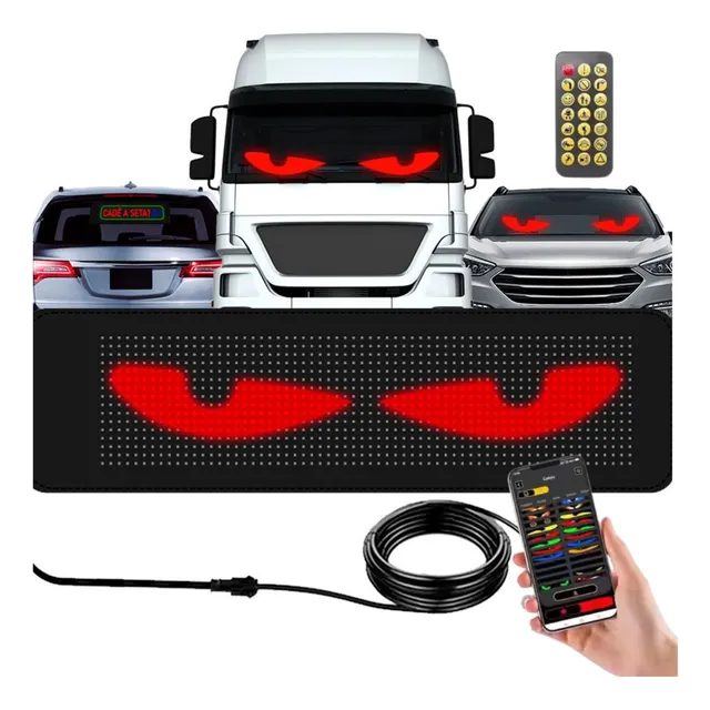 Tela Led Flexível 37x09cm Imagens Textos 16x64 Leds 40w