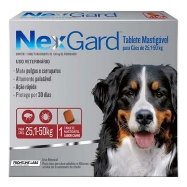 Nexgard Comprimido para Perros de Control de Pulgas y Garrapatas 25 a 50 Kg Parásitos