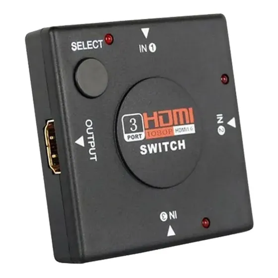 Selector De Cables Hdmi 3 Puertos 1080p Splitter Everest
