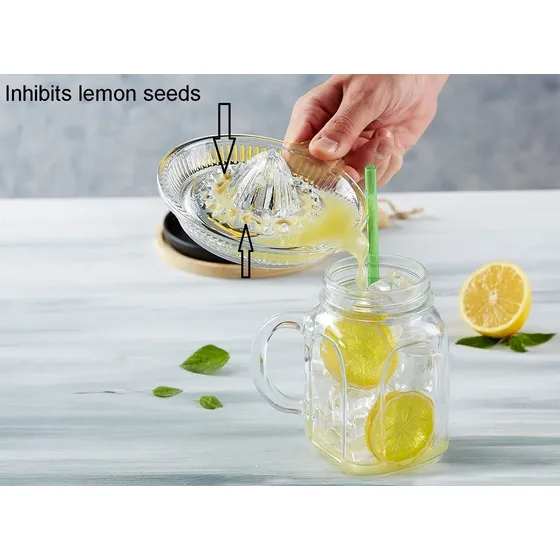 Exprimidor Limon Citrico Vidrio Manual Mano Mango Boquilla