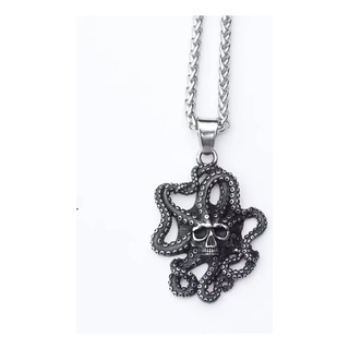 Collar Calavera Pulpo Acero Inoxidable Nórdico Calamar Collar Calavera Pulpo Acero Inoxidable Nórdico Calamar