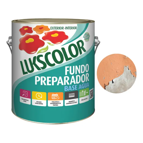 Fundo Preparador Base Agua Parede 3,6lts Galão Lukscolor