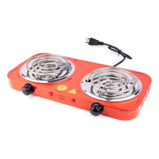 Fogão Elétrico Portátil 2 Bocas 2.500 Watt Ajuste 5 Níveis Cor Verme