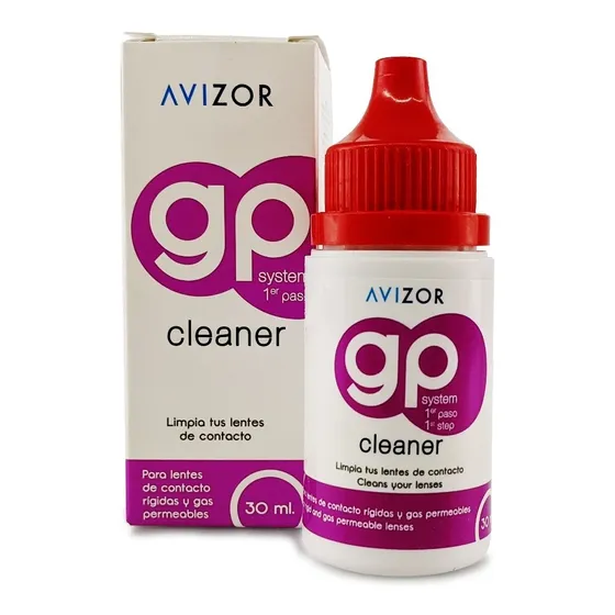 Solucion Avizor Gp cleaner 30ml limpieza profunda y suave para lentes de contacto rígidos y blandos elimina depositos y garantiza maxima higiene para un uso seguro y comodo todos los dias